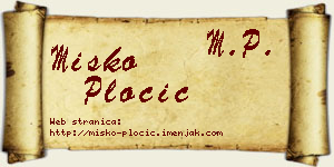 Miško Pločić vizit kartica